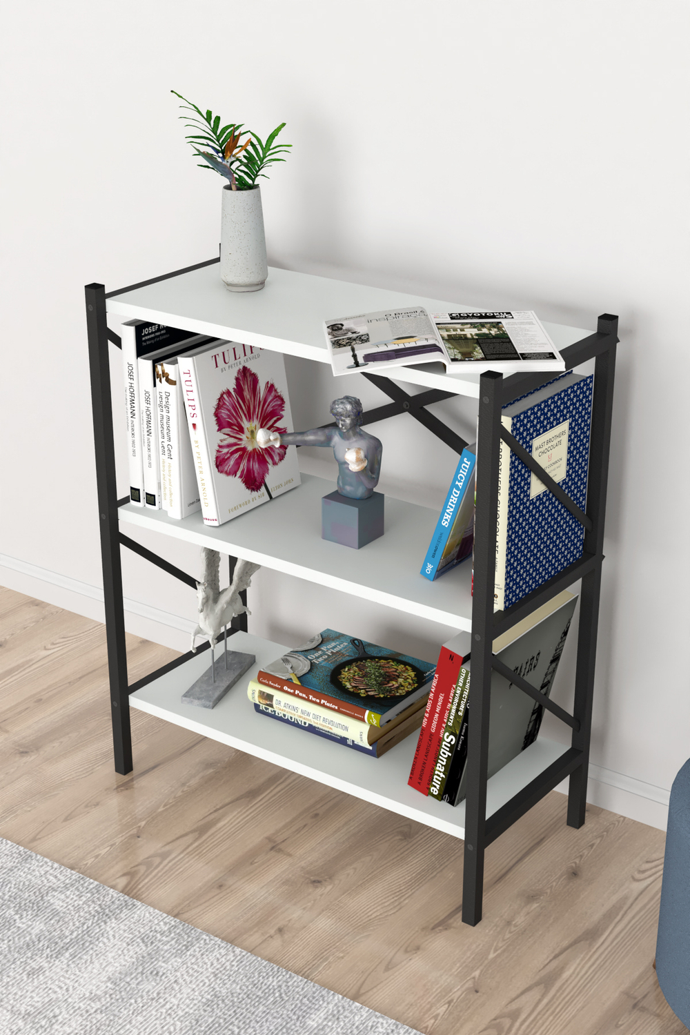 Стеллаж 3 полки 90х66 - белый