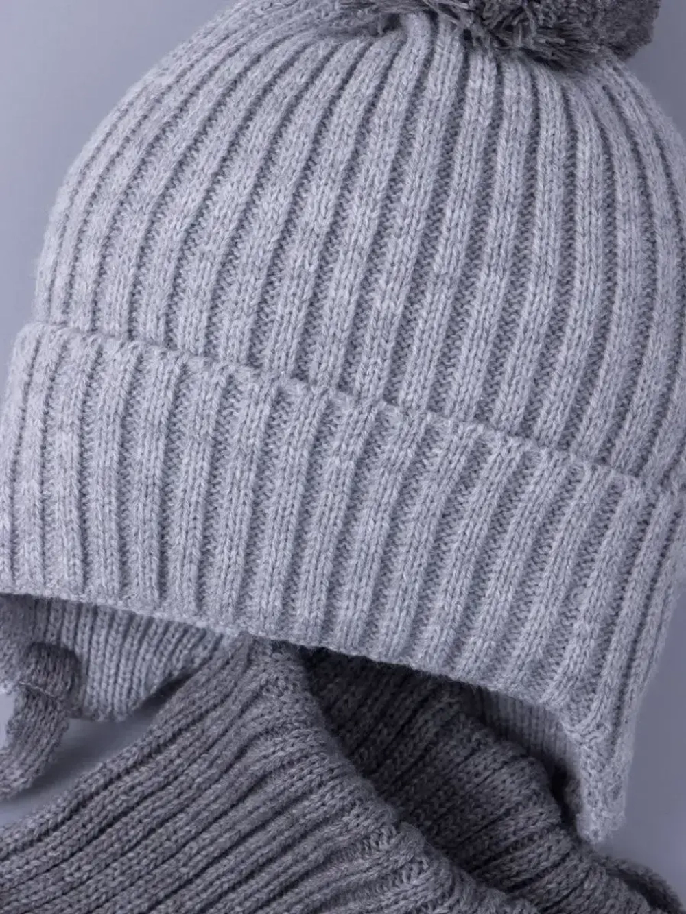 Шапка детская осенняя вязаная и снуд