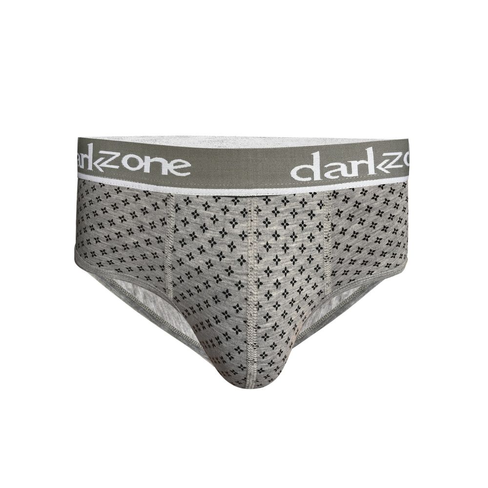 Мужские трусы брифы серые с принтом DARKZONE DZN6128