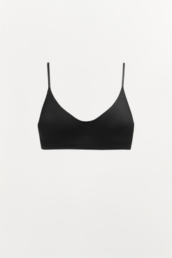 ZARA БРАЛЕТТ ИЗ СМЕСОВОГО ПОЛИАМИДА НА БРЕТЕЛЯХ, ЧЕРНЫЙ