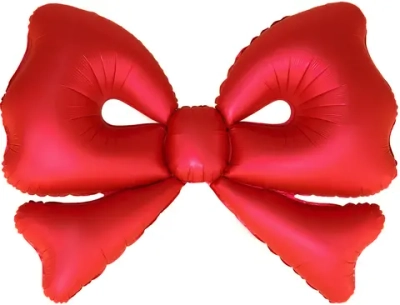 Шар (50''/127 см) Фигура, Бант, Красный, Сатин