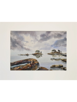 Картина авторская акварельная в паспарту 30х40 см на стену для интерьера "Ладога суровая! Ладога любимая!