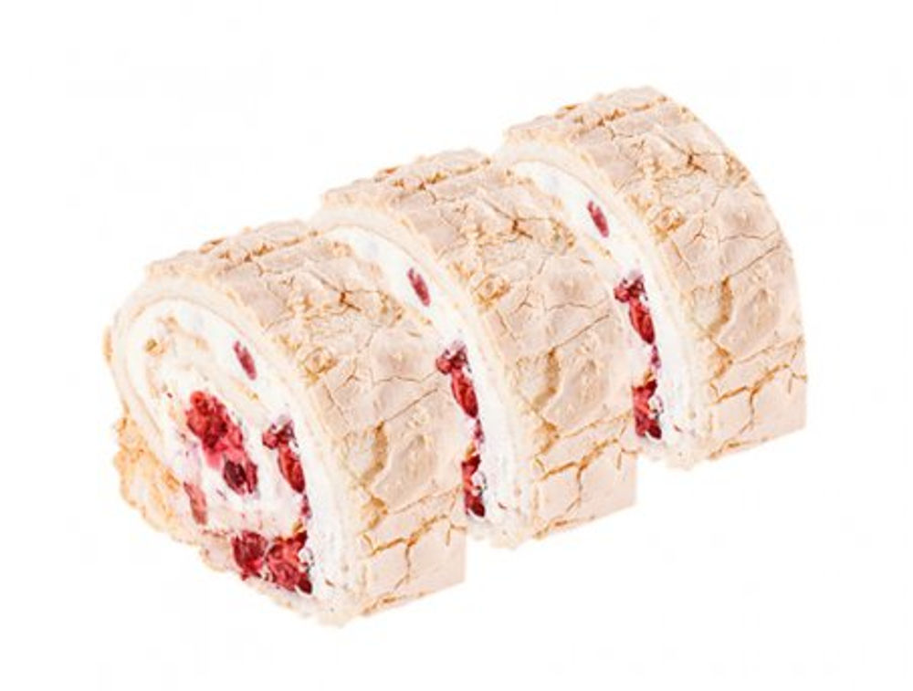 Меренговый рулет с малиной