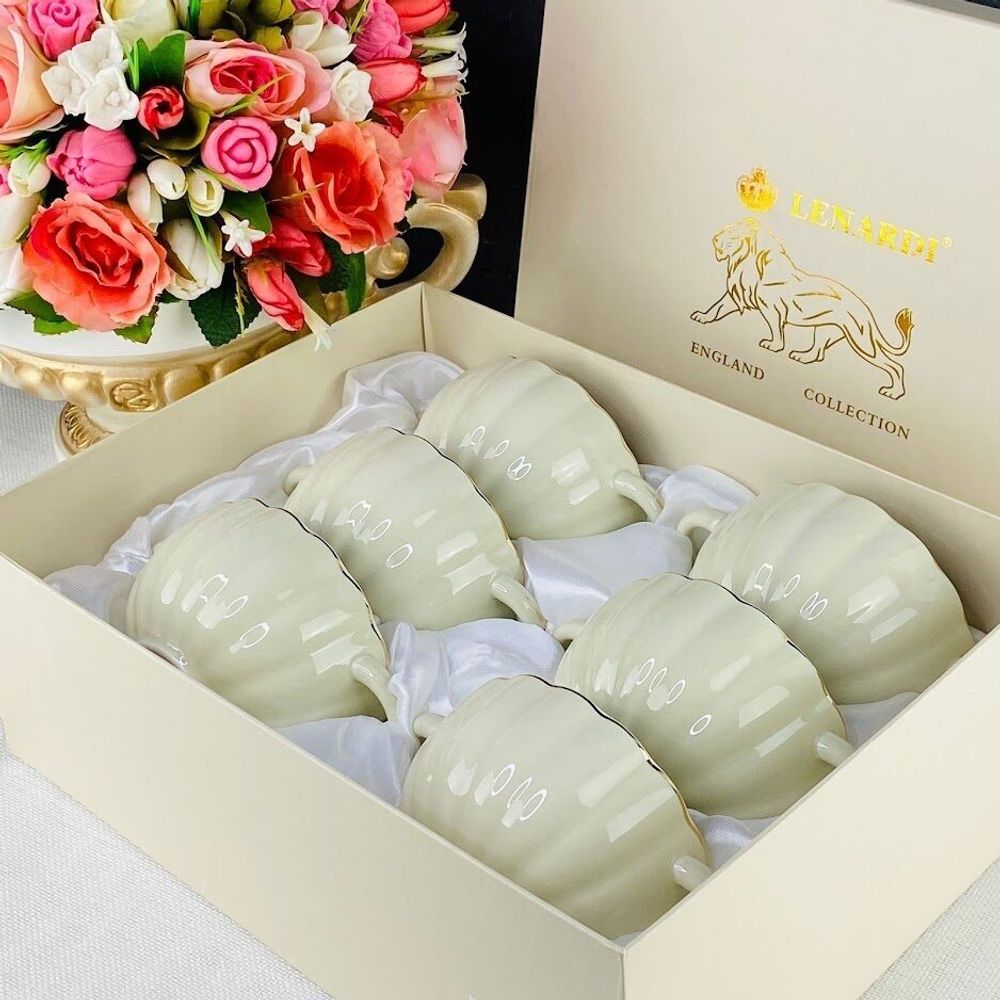 Lenardi 133-377 Набор из 6 бульонниц 350 мл MULTICOLOR в под.уп.(х6)Фарфор