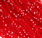 БШ009НН4 Хрустальные бусины "32 грани", цвет: красный прозрачный, размер 4 мм, кол-во: 95-100 шт.
