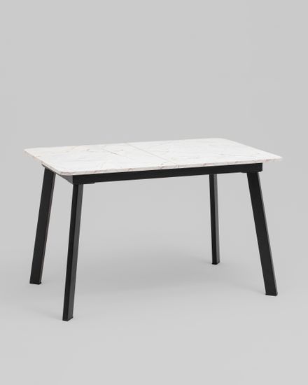 Стол Batu new 120-160/80/76 столешница ЛМДФ азул оникс подстолье металл черный