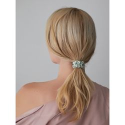 Набор из 4 шелковых резинок для волос мятного цвета из коллекции Essential