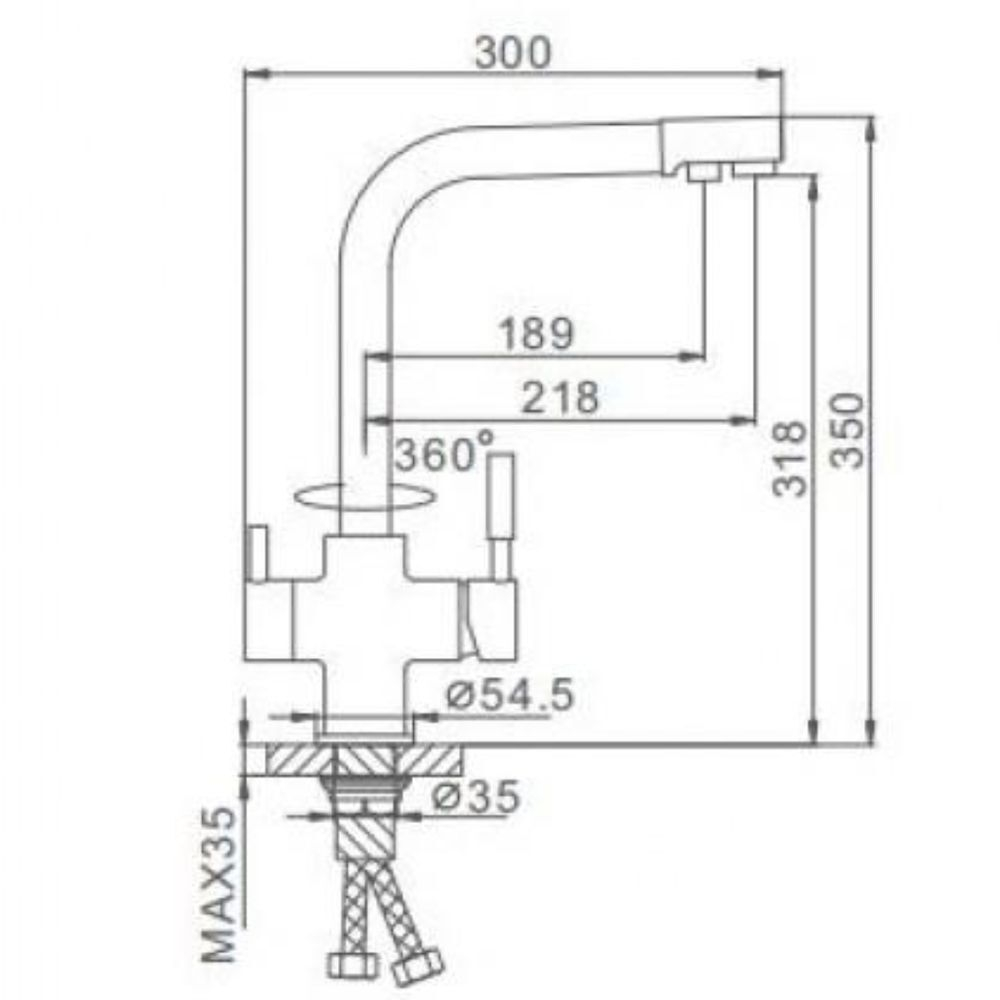 Смеситель для кухни, Frap, с картриджем, подкл к фильтр, молоч, F4352-24