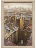 Картина маслом Крыши. Коломна Лобанова