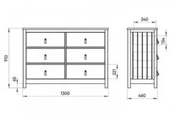 Комод Ellipse Wood 6 ящиков Белый