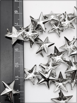 Клепки "Звёзды" серебристые с цапами для декора.