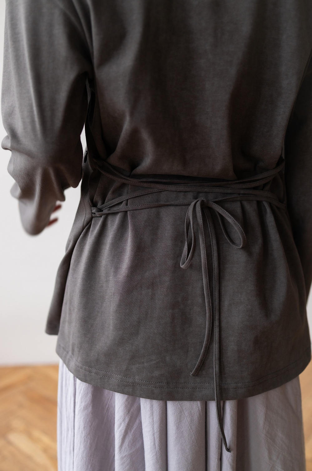 Лонгслив из вареного хлопка с утяжкой, Серый графит