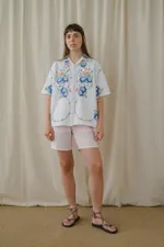 Рубашка Soeurs Полностью Расшитая Цветами белая