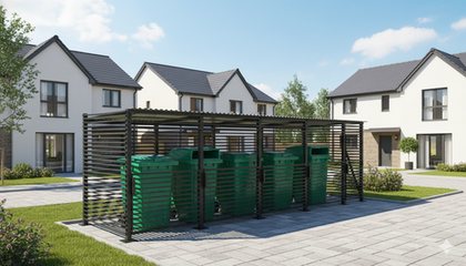 Контейнерная площадка на 4 контейнера с хозблоком SK00317