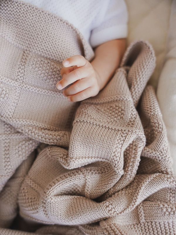 Плед вязаный хлопковый 