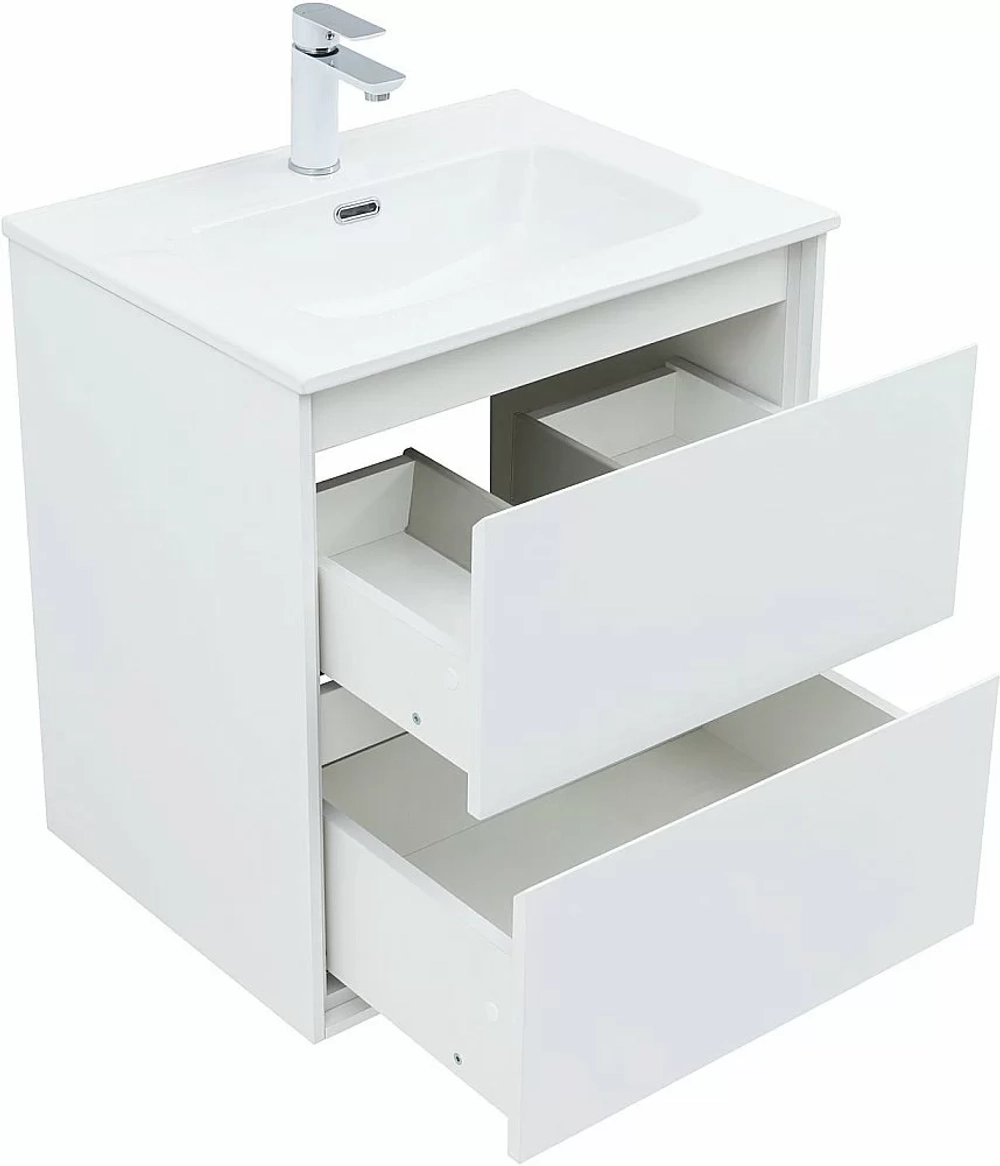 Тумба с раковиной Aquanet Милан 336367/254363 60 белый глянец