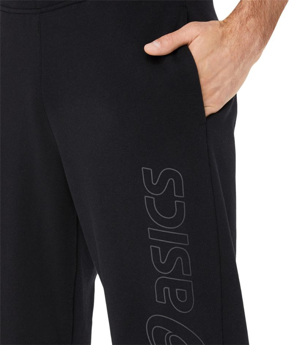 Мужские теннисные штаны Asics Logo Sweatpant - performance black/Графит grey