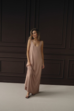 Платье майка из вискозы coffee