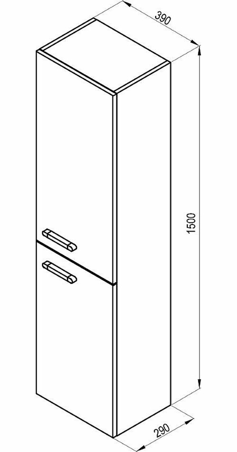 Шкаф пенал Ravak SB Chrome 39 L X000000966 подвесной Капучино Белый