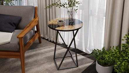 ДП 1-03-05 (ТриЯ) Стол журнальный (исп.2) с рисунком