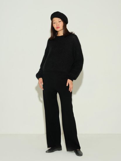 Женские брюки черного цвета из шерсти и кашемира - фото 2
