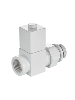 Набор дизайн-вентилей Royal Thermo CUBE, прямой (белый) 1/2"