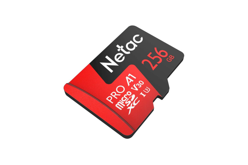 Карта памяти Netac MicroSDXC P500 Extreme Pro Class 10 UHS-I A1 V30 (100 Mb/s) + SD адаптер, 256GB