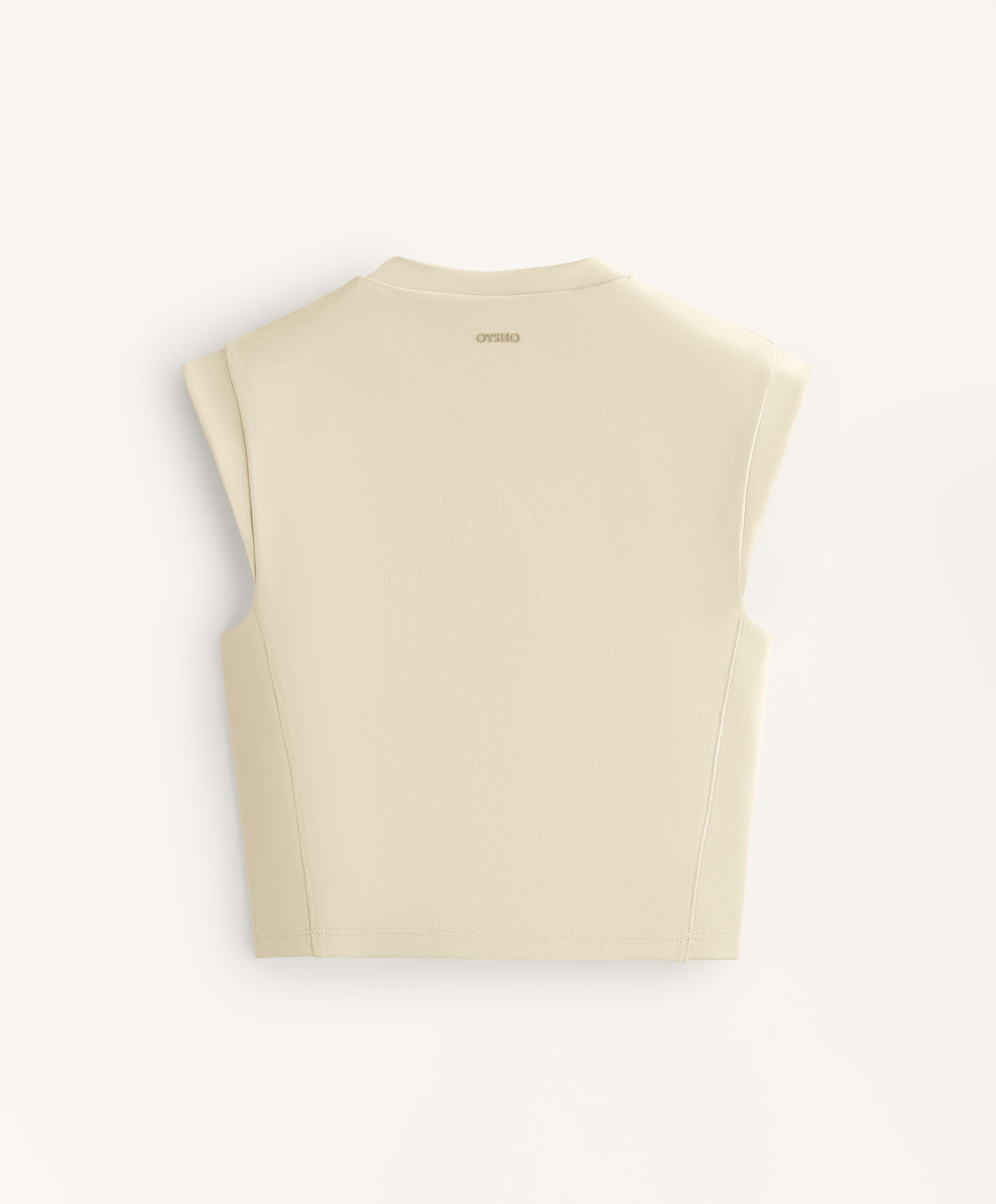 Oysho Топ Evermove без рукавов, светло-бежевый меланж