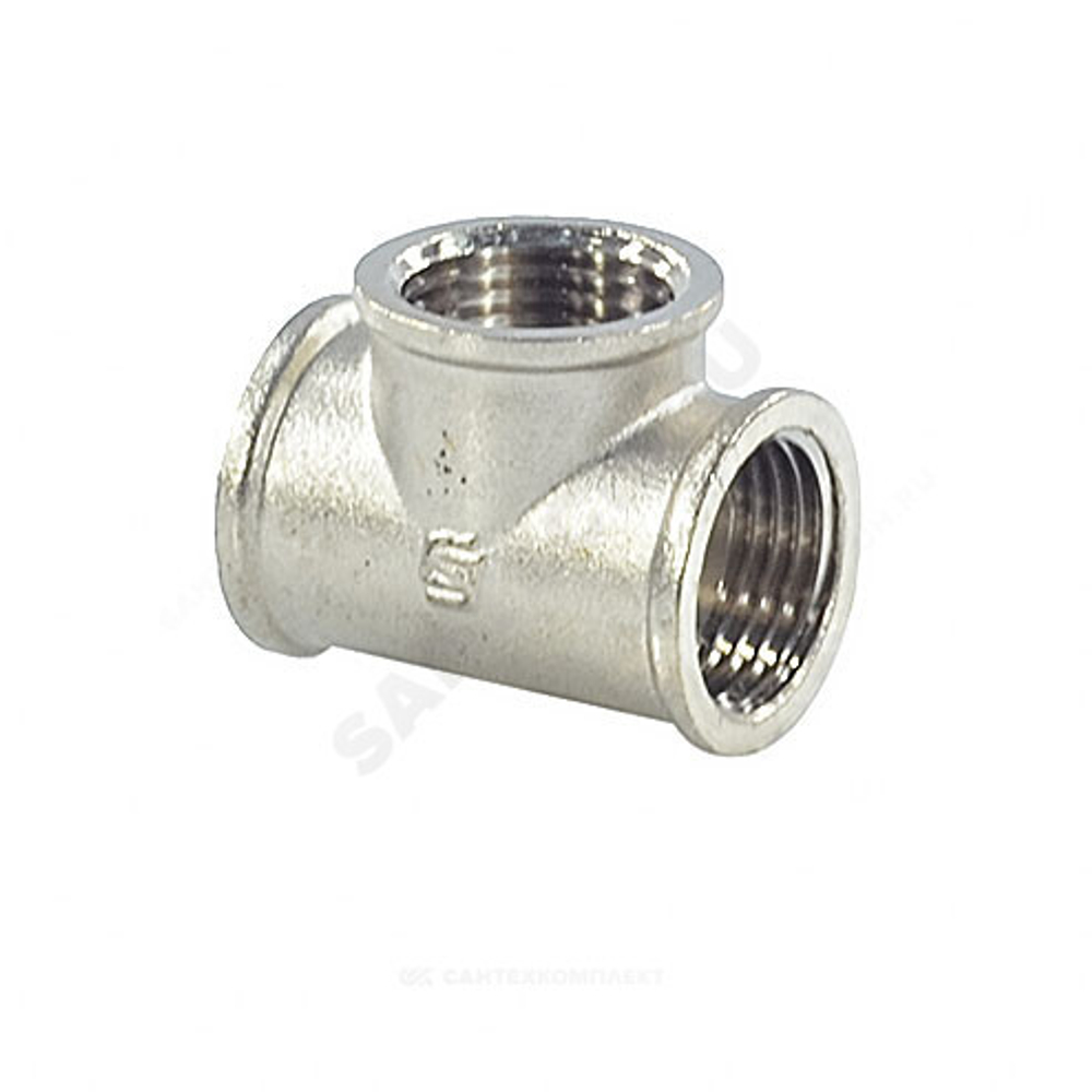 Тройник латунь никель Ду 32 (1 1/4") ВР/ВР SantechSystems