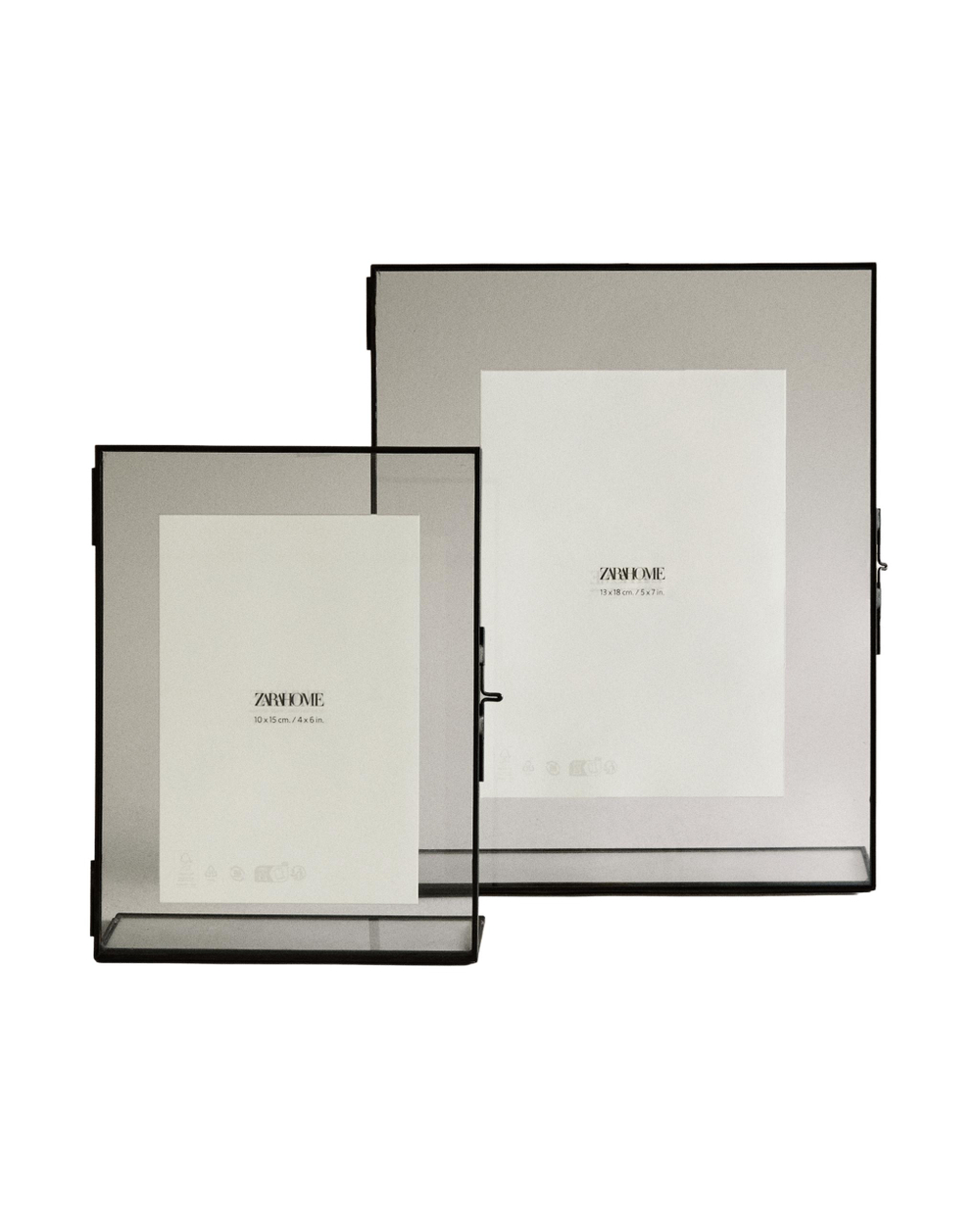 Zara Home Фоторамка из стекла, цвет чёрный, 20 см