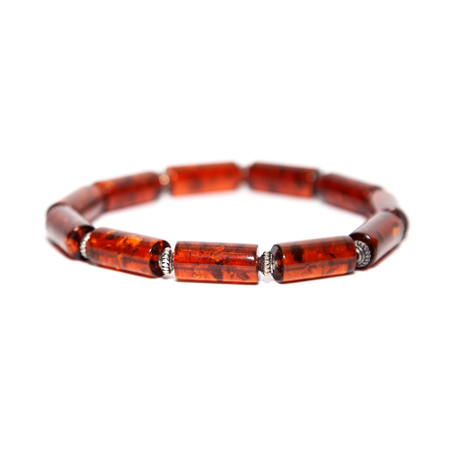 Браслет из натурального янтаря, бусины 15 на 7 мм, размер. Янтарный браслет из Калининграда