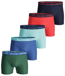 Мужские спортивные боксеры Björn Borg Shorts Sammy Seasonal Solid 5P - frosty spruce