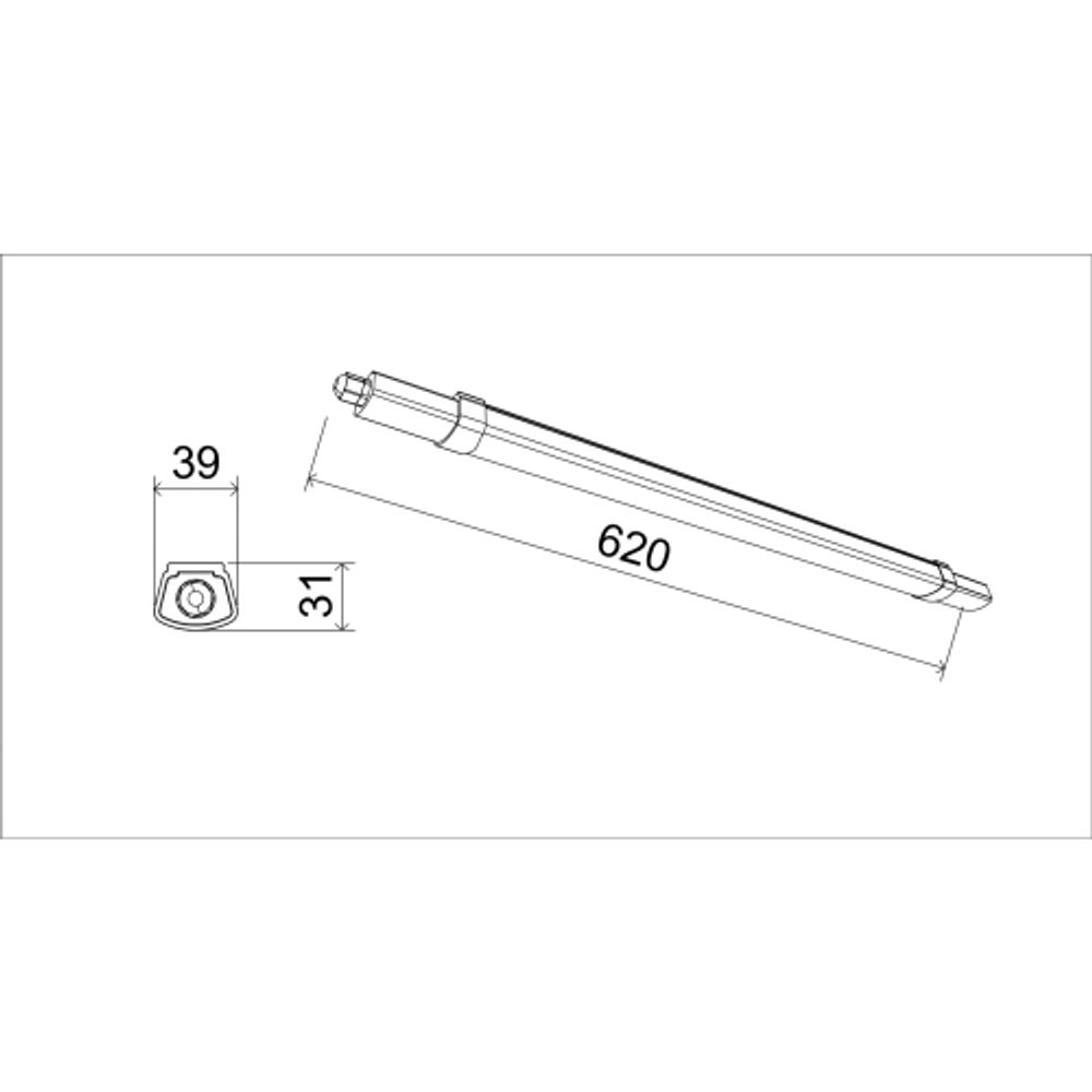 Линейный светодиодный светильник ЭРА SPP-301-18-6K-M 18Вт 6500К 1800лм IP65 620х39х31