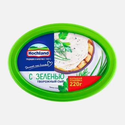 Сыр творожный Hochland с зеленью 60% 220г
