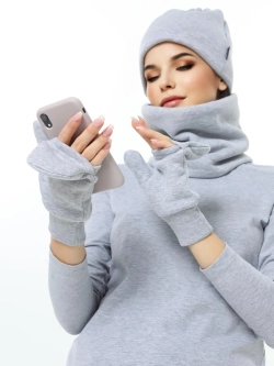 Шапка бини с начесом для хвоста, дред и кос