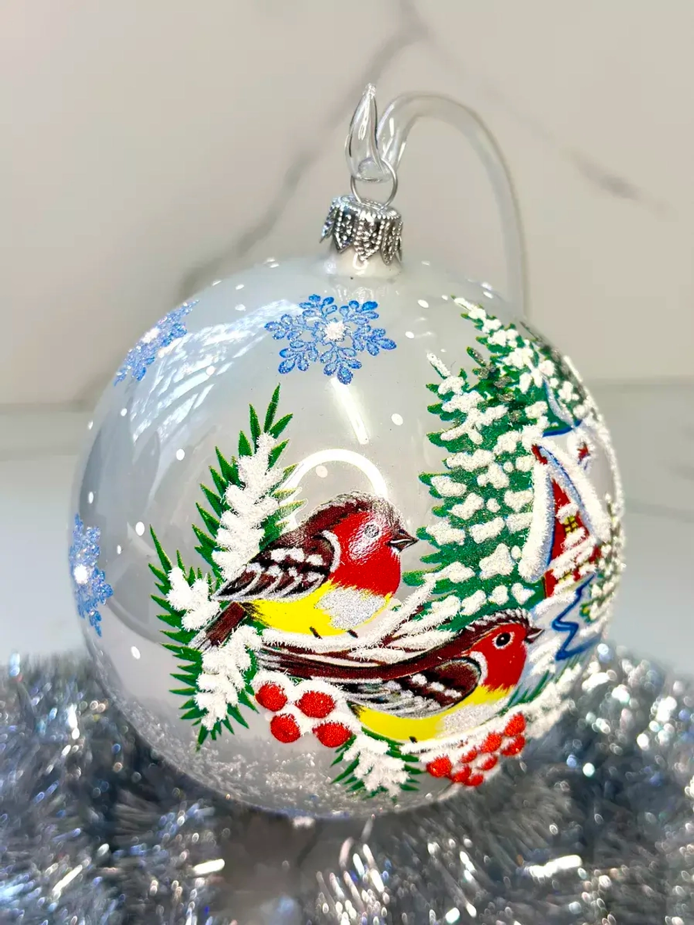 Елочный шар Домик 115 мм