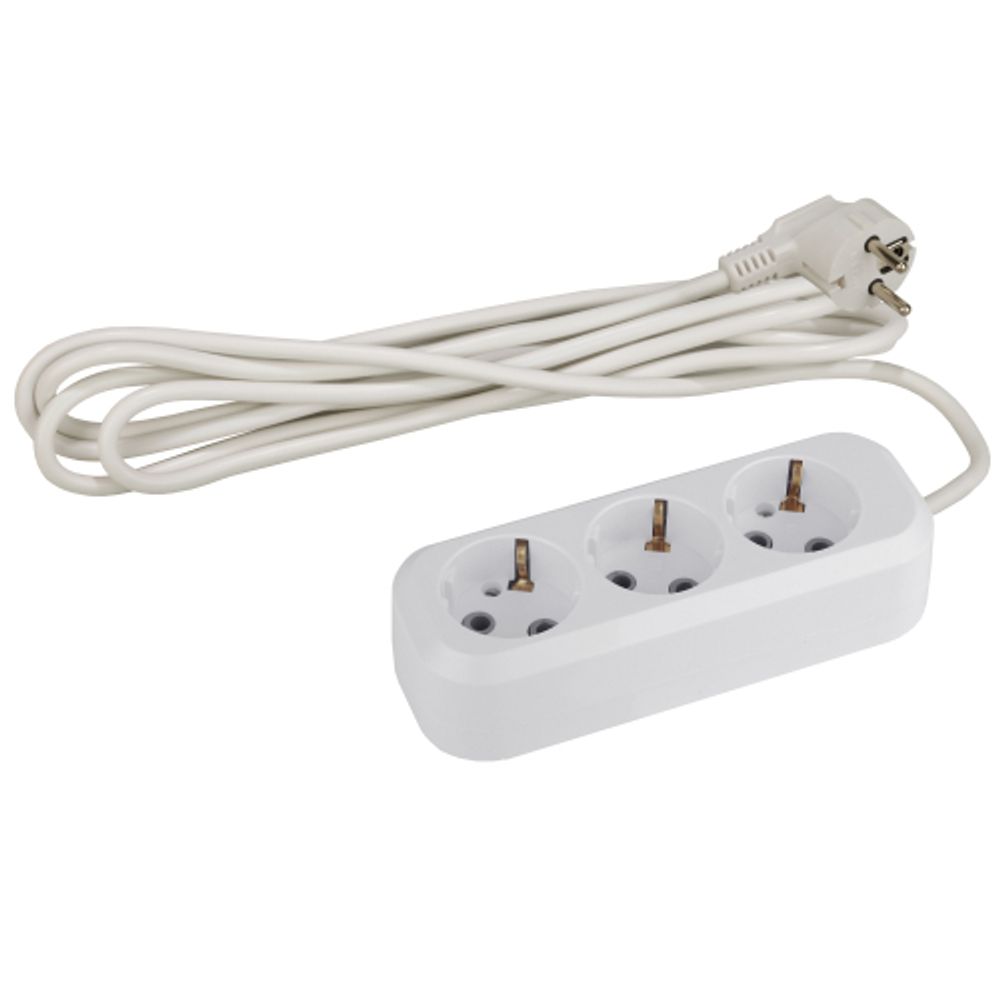 Удлинитель электрический ЭРА UX-3e-10m с заземлением 3 розетки 10 м ПВС 3x0,75мм2 10А