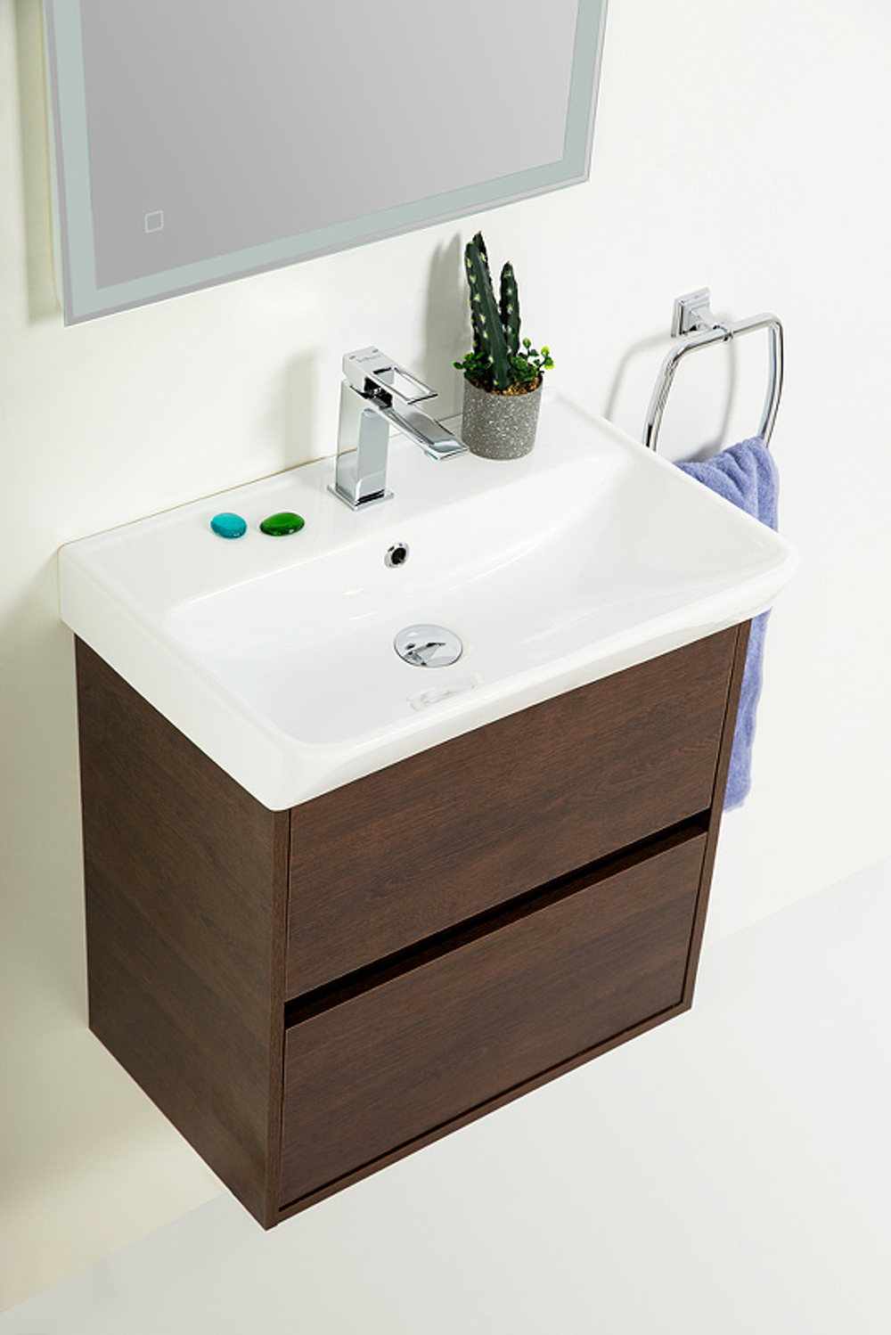 Тумба под раковину BelBagno Neon 60 NEON-600-2C-SO-RS подвесная Rovere Scuro