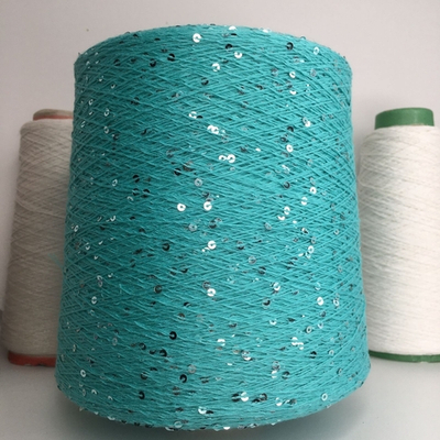 SPLENDORE; 100% хлопок, пайетки; 600м/100гр; цвет: «Мальдивы», пайетки: серебро;