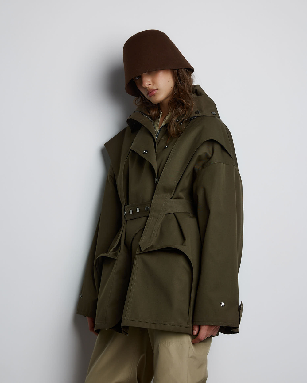 Тренч на молнии из хлопка Берберри хаки