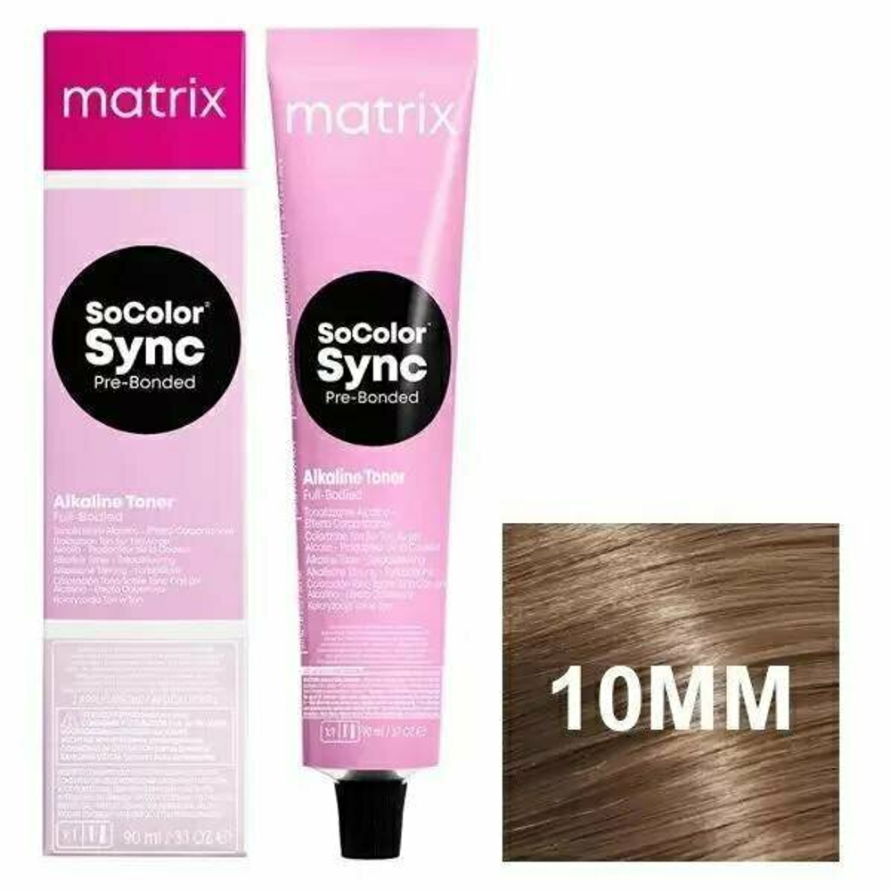 Matrix Краска для волос без аммиака SoColor Sync Pre-Bonded 10MM Очень-очень светлый блондин мокка мокка, 90 мл