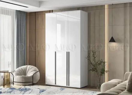 Шкаф "Норд" 3-х ств (белый/белый глянец), МФ Миф, г. Пенза