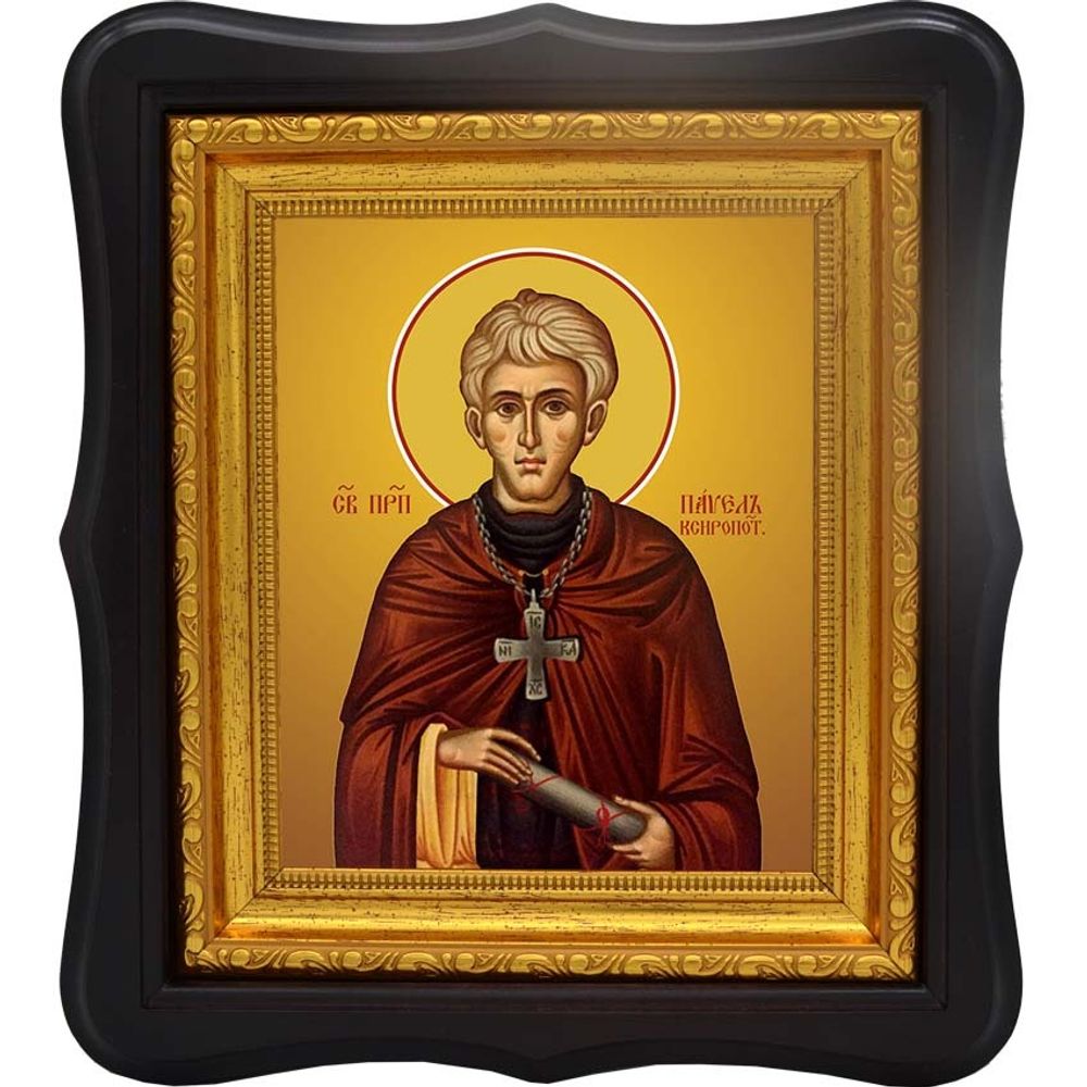 Павел Ксиропотамский преподобный. Икона на холсте.