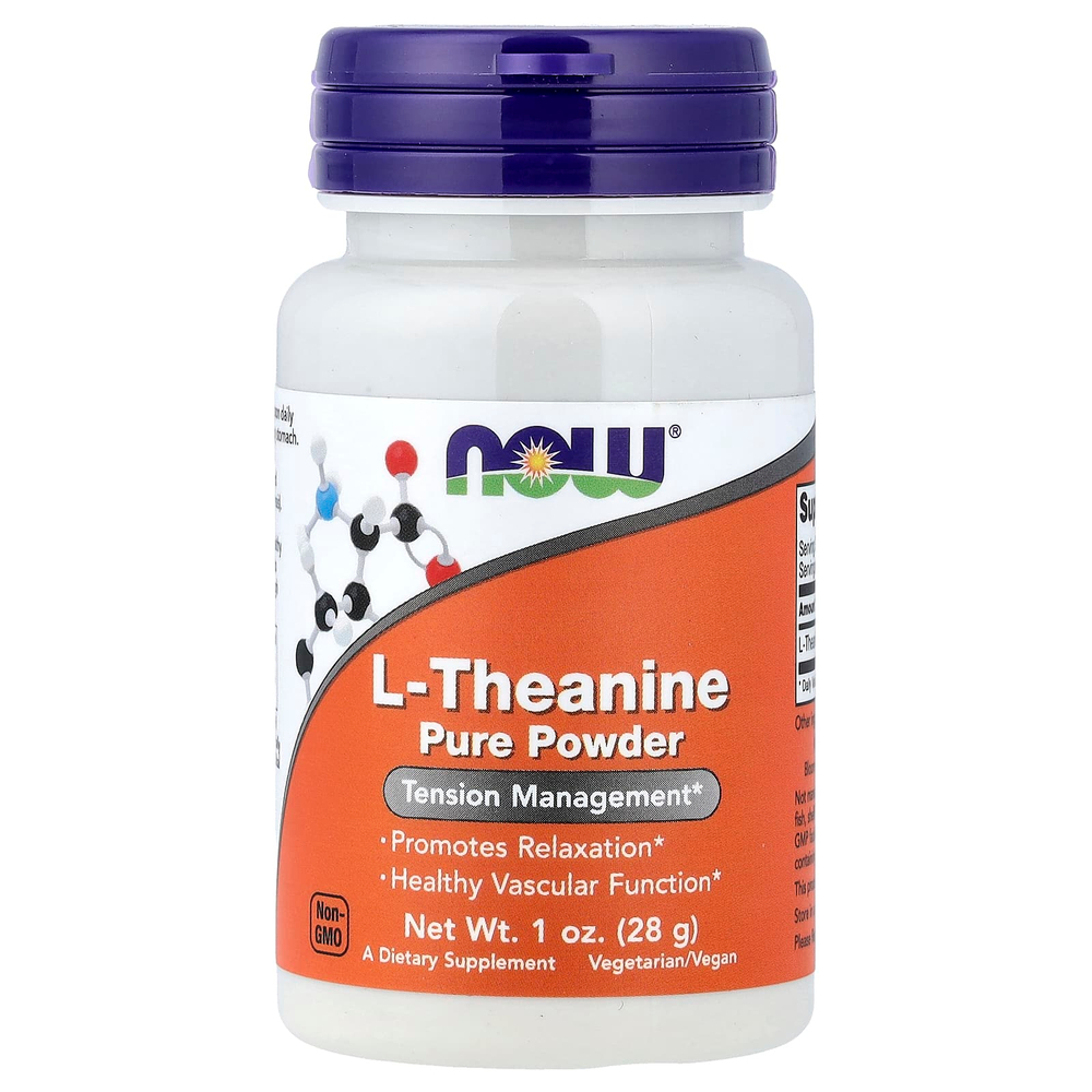 NOW Foods, L-теанин, чистый порошок, 28 г (1 унция)