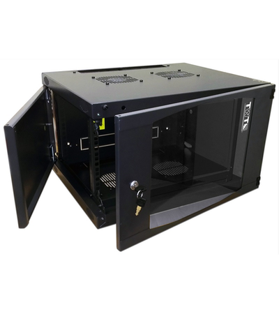 Шкаф Шкаф настенный Next, 6U 550x450, стеклянная дверь, черный