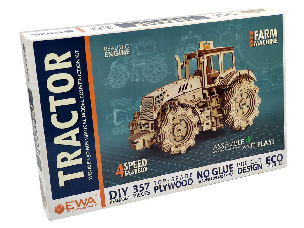 Конструктор деревянный 3D EWA Трактор