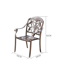 Обеденный комплект из литого алюминия стол Барбекю-4(122см) + 4 кресла Марбелья