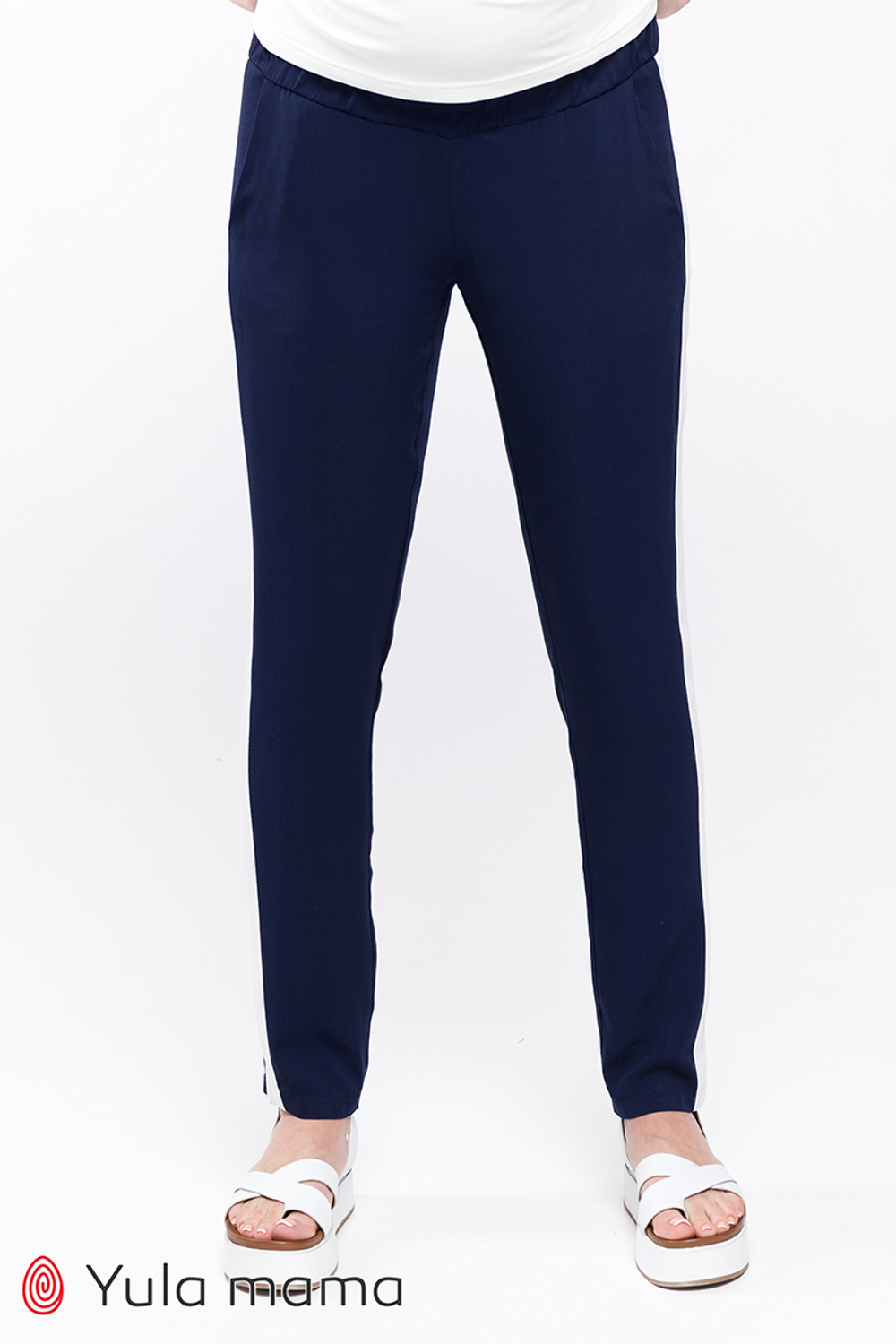 Темно-синие свободные брюки для беременных Lilou