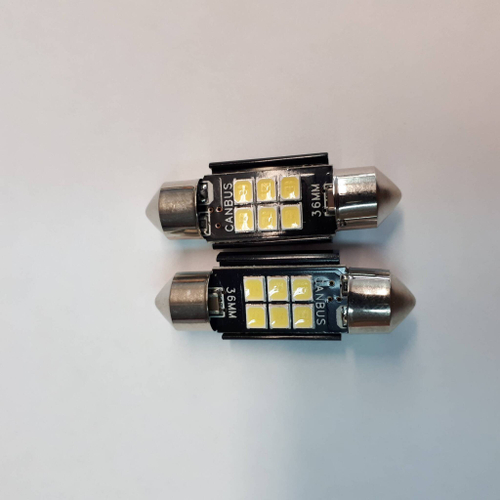 Светодиодная лампа C5W, 6 диодов, белый, 36мм (за 1 шт.)