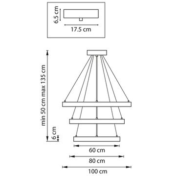 Люстра подвесная с пультом ДУ 132W 3000-6000K 748223 золото Saturno Lightstar